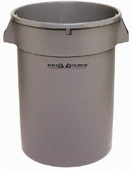 PRO-SOURCE - 32 Gal Gray Round Trash Can - Polyethylene, 27-3/4" High - Makers Industrial Supply