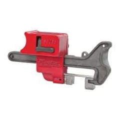 Master Lock - 4 Inch Max Valve Handle Size, Aluminum and Steel Handle On Ball Valve Lockout - 9/32 Inch Max Shackle Diameter, Red - Makers Industrial Supply