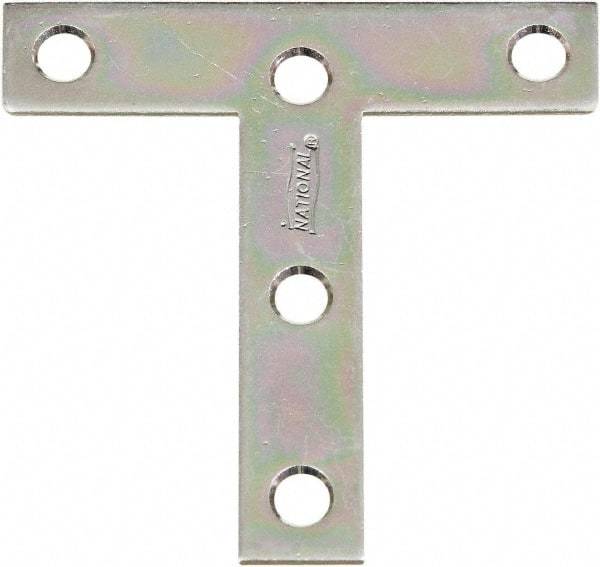 National Mfg. - 3" Long x 3" Wide Steel Tee Plates - Zinc Plated Finish - Makers Industrial Supply