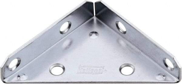 National Mfg. - 3" Long x 3" Wide Steel Corner Braces - Zinc Plated Finish - Makers Industrial Supply