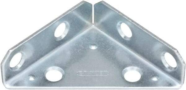 National Mfg. - 2" Long x 2" Wide Steel Corner Braces - Zinc Plated Finish - Makers Industrial Supply