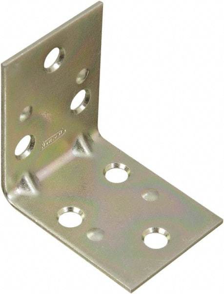 National Mfg. - 2" Long x 1-1/2" Wide Steel Corner Braces - Zinc Plated Finish - Makers Industrial Supply