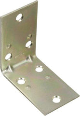 National Mfg. - 2-1/2" Long x 1-1/2" Wide Steel Corner Braces - Zinc Plated Finish - Makers Industrial Supply