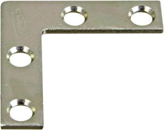 National Mfg. - 1-1/2" Long x 3/8" Wide Steel Corner Braces - Zinc Plated Finish - Makers Industrial Supply