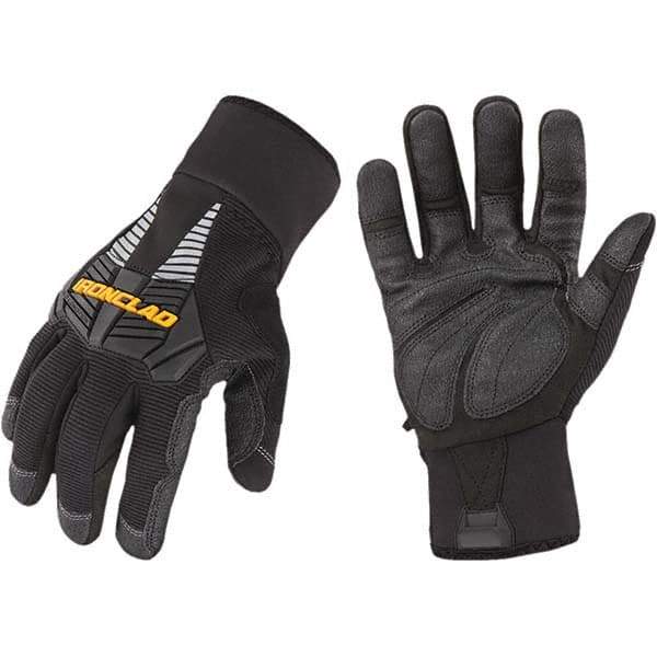 ironCLAD - Size M (8) Synthetic Leather Work Gloves - For Cold Weather, Uncoated, Gauntlet Cuff, Full Fingered, Black, Paired - Makers Industrial Supply