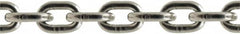 Value Collection - 7/64" Welded Stainless Steel Chain - 132 Lb Capacity, Grade 43, 100' Long, Polished Finish - Makers Industrial Supply