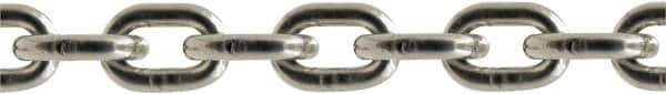 Value Collection - 3/8" Welded Stainless Steel Chain - 3,500 Lb Capacity, Grade 43, 400' Long, Polished Finish - Makers Industrial Supply