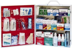 Medique - 1,100 Piece, 100 Person, Industrial First Aid Kit - 13-3/4" Wide x 16-1/4" Deep x 5-1/2" High, Metal Cabinet - Makers Industrial Supply