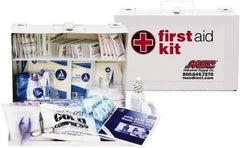 Medique - 150 Piece, 25 Person, Industrial First Aid Kit - 11" Wide x 7-1/2" Deep x 2-1/2" High, Metal Case - Makers Industrial Supply