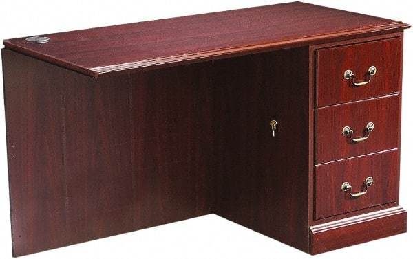 Hon - High Pressure Laminate Right Return Desk - 48" Wide x 24" Deep x 29-1/2" High, Mahogany - Makers Industrial Supply