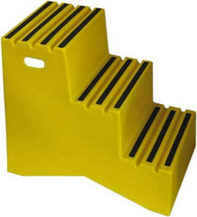 Diversified Plastics - 3 Steps, 2' 5-1/2"' High, Polypropylene Step Stand - 500 Lb Load Capacity, 21" Base Width - Makers Industrial Supply