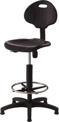 NPS - 18 Inch Wide x 17 Inch Deep x 39 to 47 Inch High, Plastic Base, Polyurethane Chair - Polyurethane Seat, Black - Makers Industrial Supply