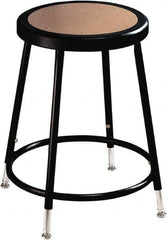 NPS - 14 Inch Wide x 14 Inch Deep x 19 to 26-1/2 Inch High, Steel Base, Adjustable Height Stool - Hardboard Seat, Black - Makers Industrial Supply