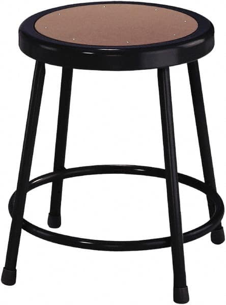 NPS - 18 Inch High, Stationary Fixed Height Stool - 14 Inch Deep x 14 Inch Wide, Hardboard Seat, Black - Makers Industrial Supply