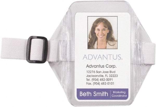 ADVANTUS - Arm Band Badge Holder - Clear/White - Makers Industrial Supply