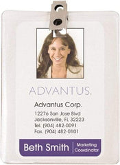 ADVANTUS - Clip-On Badge Holder - Clear - Makers Industrial Supply