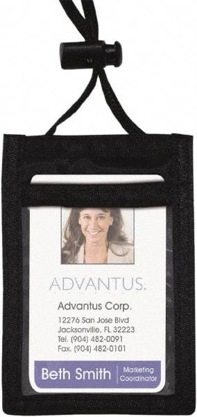 ADVANTUS - Cord Mounted Badge Holder - Black - Makers Industrial Supply