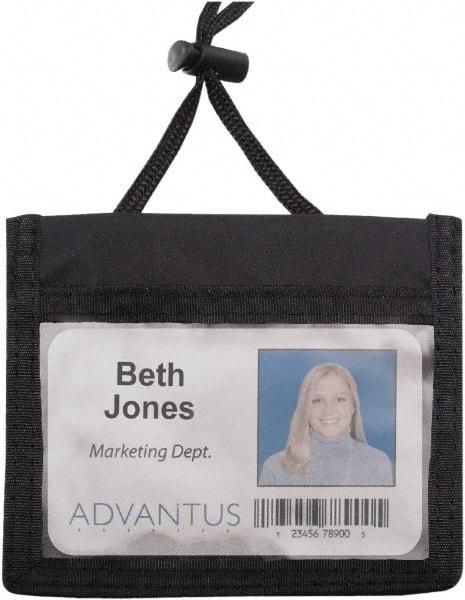 ADVANTUS - Cord Mounted Badge Holder - Black - Makers Industrial Supply