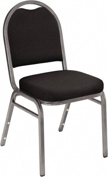 NPS - Fabric Black Stacking Chair - Silver Frame, 18" Wide x 20" Deep x 34" High - Makers Industrial Supply