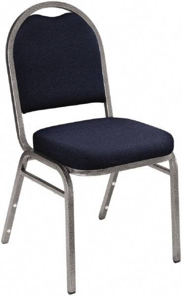 NPS - Fabric Blue Stacking Chair - Silver Frame, 18" Wide x 20" Deep x 34" High - Makers Industrial Supply