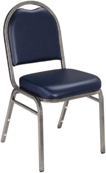 NPS - Vinyl Blue Stacking Chair - Silver Frame, 18" Wide x 20" Deep x 34" High - Makers Industrial Supply