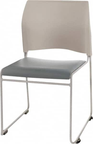 NPS - Vinyl Blue Stacking Chair - Silver Frame, 20" Wide x 19-1/4" Deep x 30" High - Makers Industrial Supply