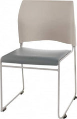 NPS - Vinyl Blue Stacking Chair - Silver Frame, 20" Wide x 19-1/4" Deep x 30" High - Makers Industrial Supply