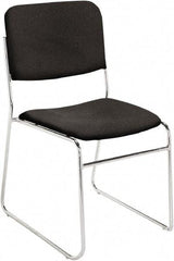 NPS - Fabric Black Stacking Chair - Chrome Frame, 19" Wide x 21" Deep x 33" High - Makers Industrial Supply