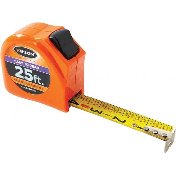 Keson - 25' x 1" Yellow Blade Tape Measure - Makers Industrial Supply