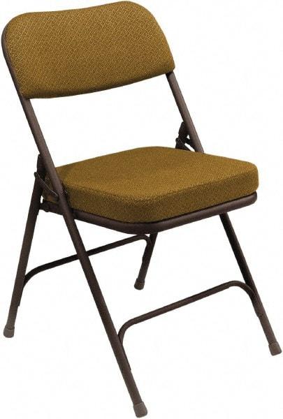 NPS - 18" Wide x 20-3/4" Deep x 32" High, Steel & Fabric Folding Chair with Fabric Padded Seat - Gold - Makers Industrial Supply