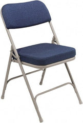 NPS - 18" Wide x 20-3/4" Deep x 32" High, Steel & Fabric Folding Chair with Fabric Padded Seat - Blue - Makers Industrial Supply