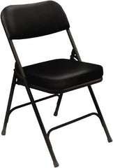 NPS - 18" Wide x 20-3/4" Deep x 32" High, Steel & Vinyl Folding Chair with Vinyl Padded Seat - Black - Makers Industrial Supply