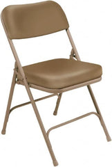 NPS - 18" Wide x 20-3/4" Deep x 32" High, Steel & Vinyl Folding Chair with Vinyl Padded Seat - Beige - Makers Industrial Supply