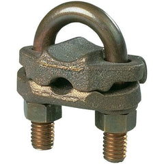 Panduit - 2/0 AWG Compatible Grounding Clamp - Bronze, 4-3/4" OAL, cULus Listed 467 & DB Rated - Makers Industrial Supply