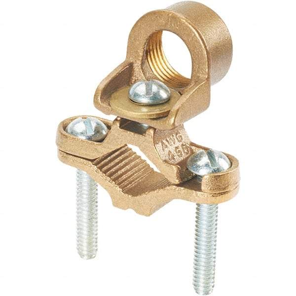 Panduit - 8 to 4 AWG Compatible Grounding Clamp - Bronze, 2.22" OAL - Makers Industrial Supply