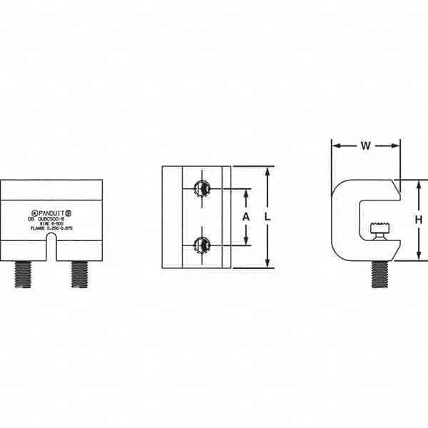 Panduit - 6 AWG Compatible Grounding Clamp - Copper Alloy, 3.1496" OAL, IEEE STD 837-2002, DB Rated, Comply with Vibration Tests per MIL-STD-202G (METHOD 201A) - Makers Industrial Supply