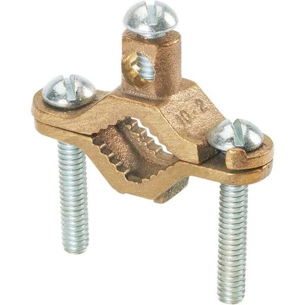 Panduit - 10 to 2 AWG Compatible Grounding Clamp - Bronze, 5.2" OAL - Makers Industrial Supply