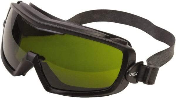 Uvex - Size Universal, Green Polycarbonate Anti-Fog Lens, Welding Goggles - Indirect Vent, Black PVC Frame - Makers Industrial Supply