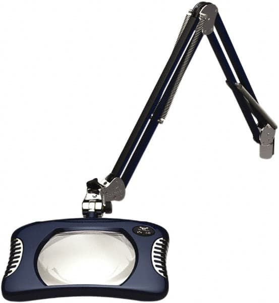 O.C. White - 43 Inch, Spring Suspension, Clamp on, LED, Spectre Blue, Magnifying Task Light - 8 Watt, 7.5 and 15 Volt, 2x Magnification, 5-1/4 Inch Wide, 7 Inch Long - Makers Industrial Supply