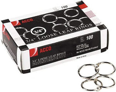 ACCO - 3/4", Book Rings - Steel, Silver - Makers Industrial Supply