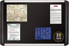 MasterVision - 24.41" Wide x 40.16" High Cork Bulletin Board - Fabric, Black - Makers Industrial Supply