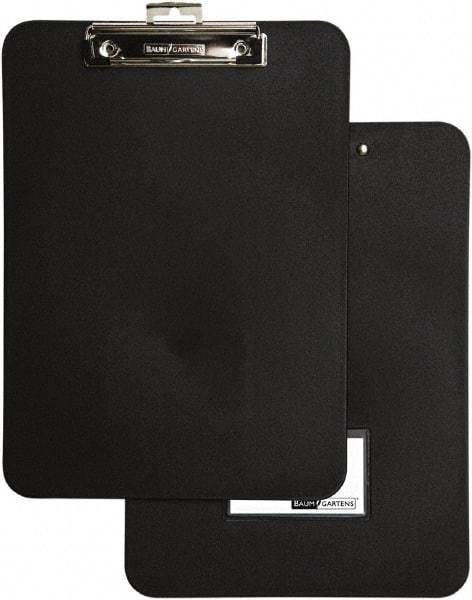 Baum/Gartens - 12-1/2 Inch Long x 9 Inch Wide, Clip Board - Black - Makers Industrial Supply