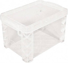 ADVANTUS - 1 Compartment, 6-1/4 Inch Wide x 4-1/4 Inch Deep x 4-1/4 Inch High, Card File Box With Lift-Off Lid - Plastic, Clear - Makers Industrial Supply