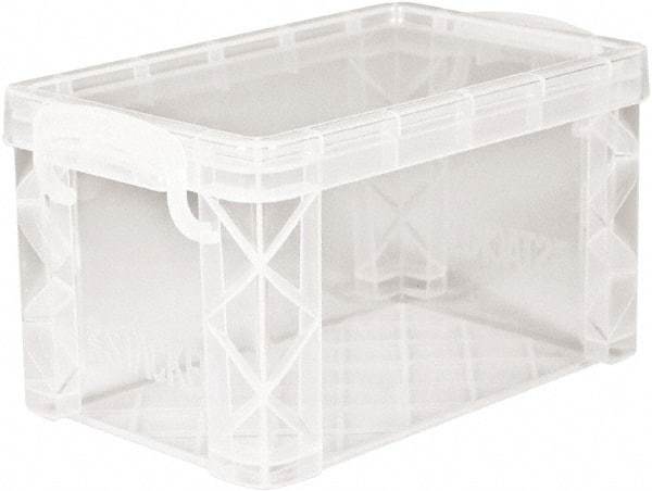 ADVANTUS - 1 Compartment, 6-1/4 Inch Wide x 3-7/8 Inch Deep x 3-1/2 Inch High, Card File Box With Lift-Off Lid - Plastic, Clear - Makers Industrial Supply