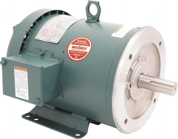 Leeson - 3 Max hp, 1,800 Max RPM, Premium Efficient Electric AC DC Motor - 230/460 V Input, Three Phase, 182TC Frame, C-Face with Base Mount, TEFC Enclosure - Makers Industrial Supply