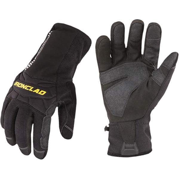 ironCLAD - Size L (9) Synthetic Leather Work Gloves - For Cold Weather, Uncoated, Gauntlet Cuff, Full Fingered, Black, Paired - Makers Industrial Supply