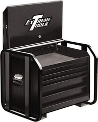 EXTREME TOOLS - 36" Wide x 25-1/4" Deep x 28-1/4" High Job Site Road Box - 1 Door, Steel, Black - Makers Industrial Supply