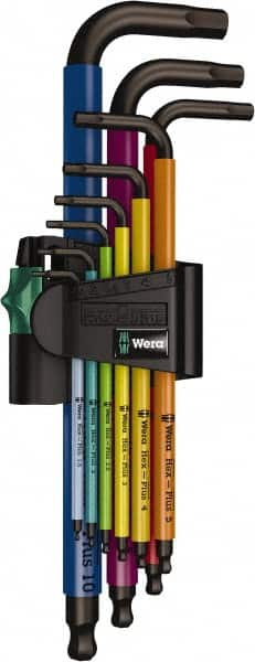 Wera - 9 Piece L-Key Hex Key Set - Hex Range 1.5 to 10mm - Makers Industrial Supply