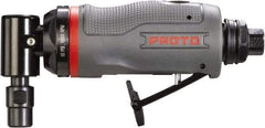 Proto - 1/4" Collet, Angle Handle, Angle Air Die Grinder - 18,500 RPM, Rear Exhaust, 4 CFM, 0.5 hp, 90 psi, 1/4" Inlet - Makers Industrial Supply