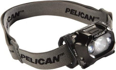 Pelican Products, Inc. - White LED Bulb, 105 Lumens, Hands-free Flashlight - Black Plastic Body, 3 AAA Alkaline Batteries Included - Makers Industrial Supply